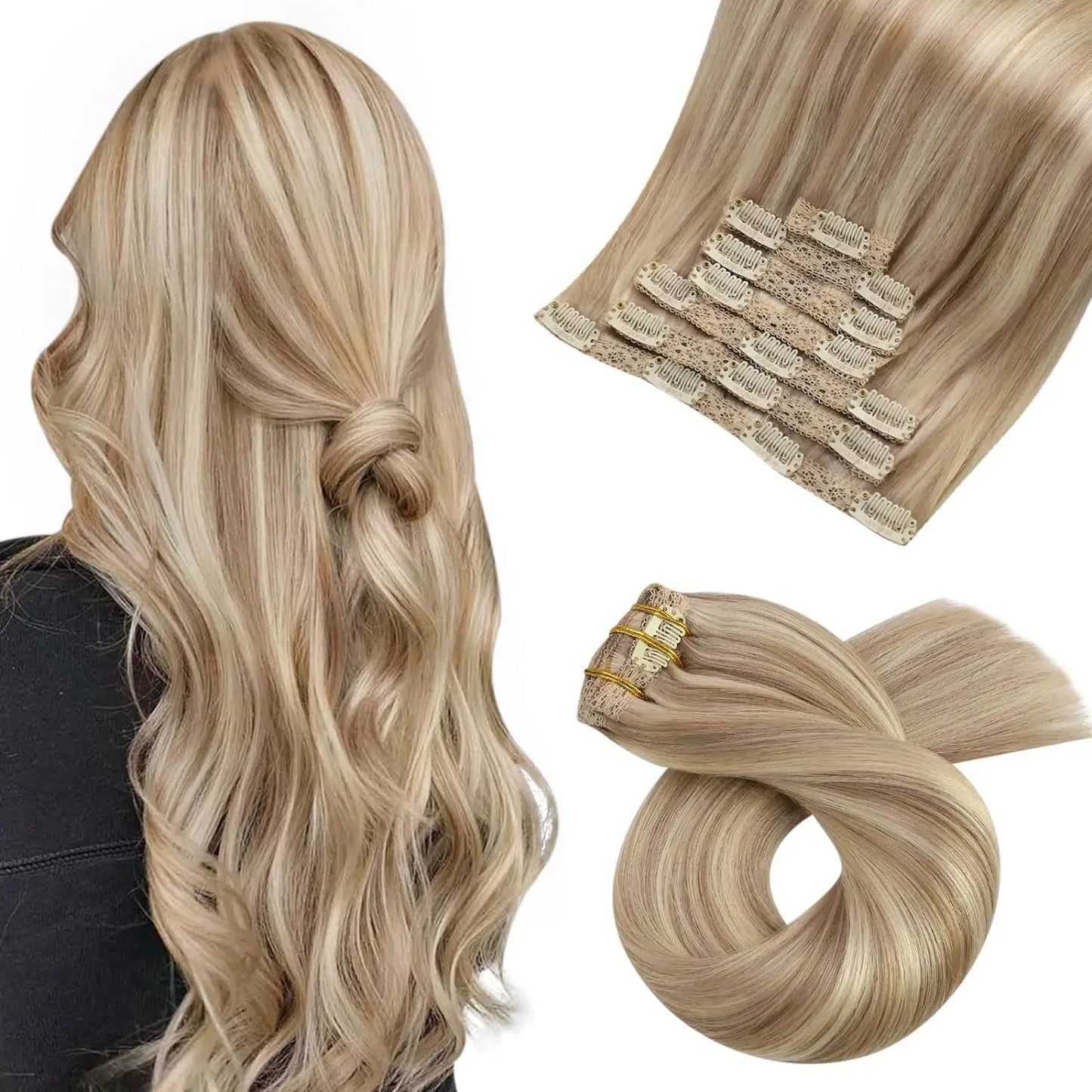 Extensiones de Clip en Pelo Natural Liso Remy – Set 5 & 7 Piezas