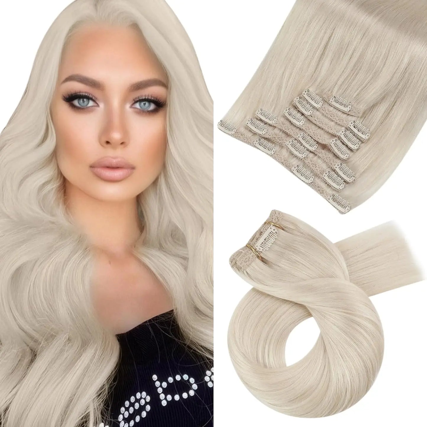 Extensiones de Clip en Pelo Natural Liso Remy – Set 5 & 7 Piezas
