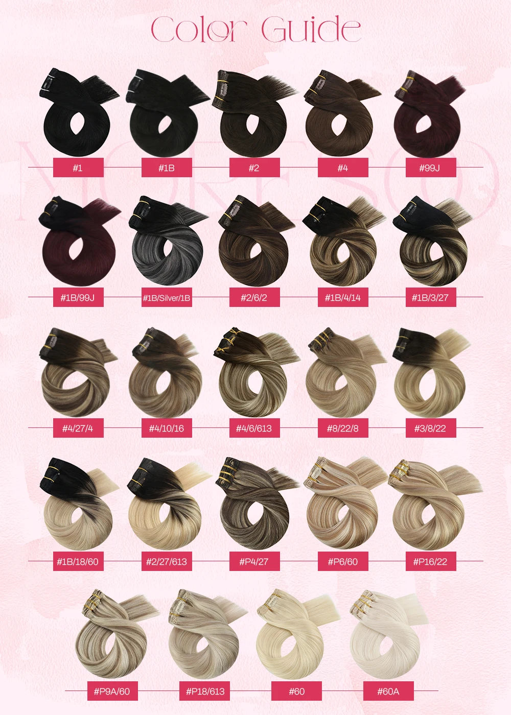 Extensiones de Clip en Pelo Natural Liso Remy – Set 5 & 7 Piezas