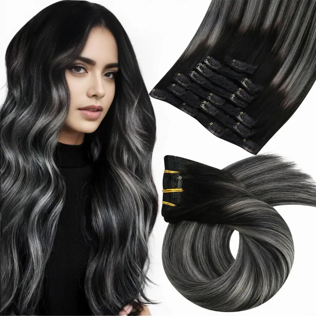 Extensiones de Clip en Pelo Natural Liso Remy – Set 5 & 7 Piezas