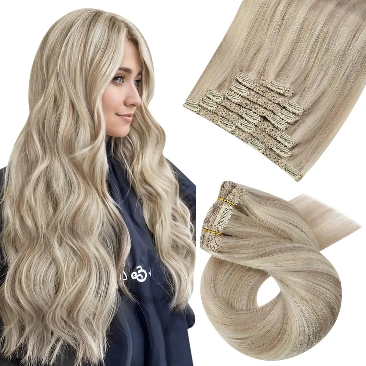 Extensiones de Clip en Pelo Natural Liso Remy – Set 5 & 7 Piezas